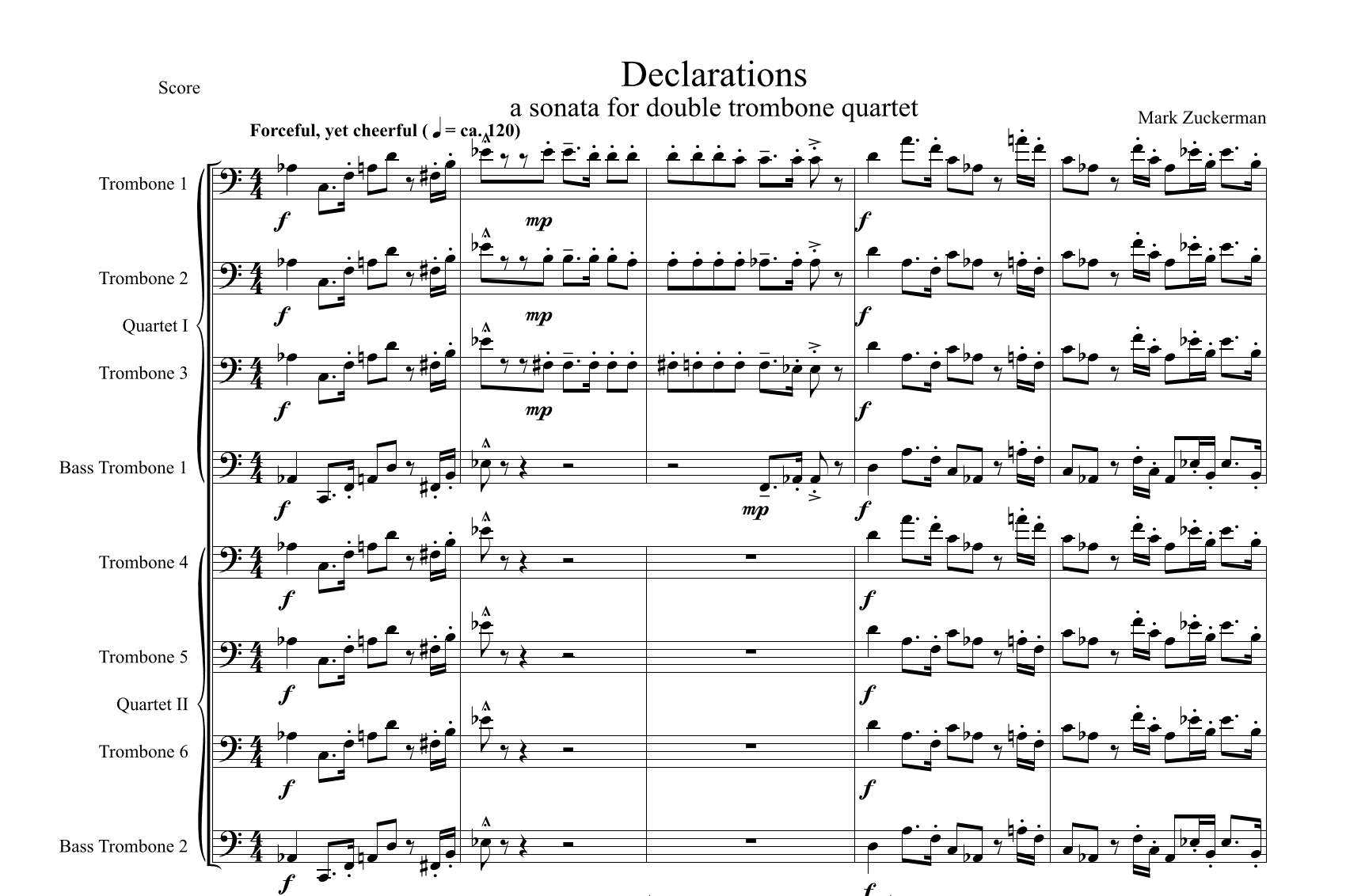Declarations score excerpt